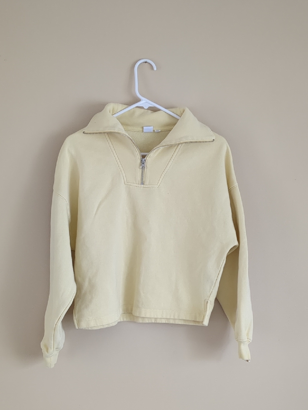 XS Gap Pale Banana Yellow Half Zip Pullover